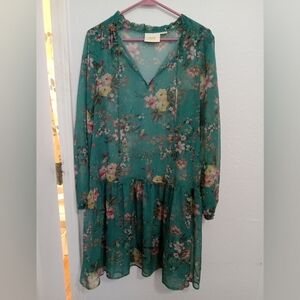 Maeve by anthropologie Floral Sheer Dress Swimsuit Cover Up Size Medium 9.99